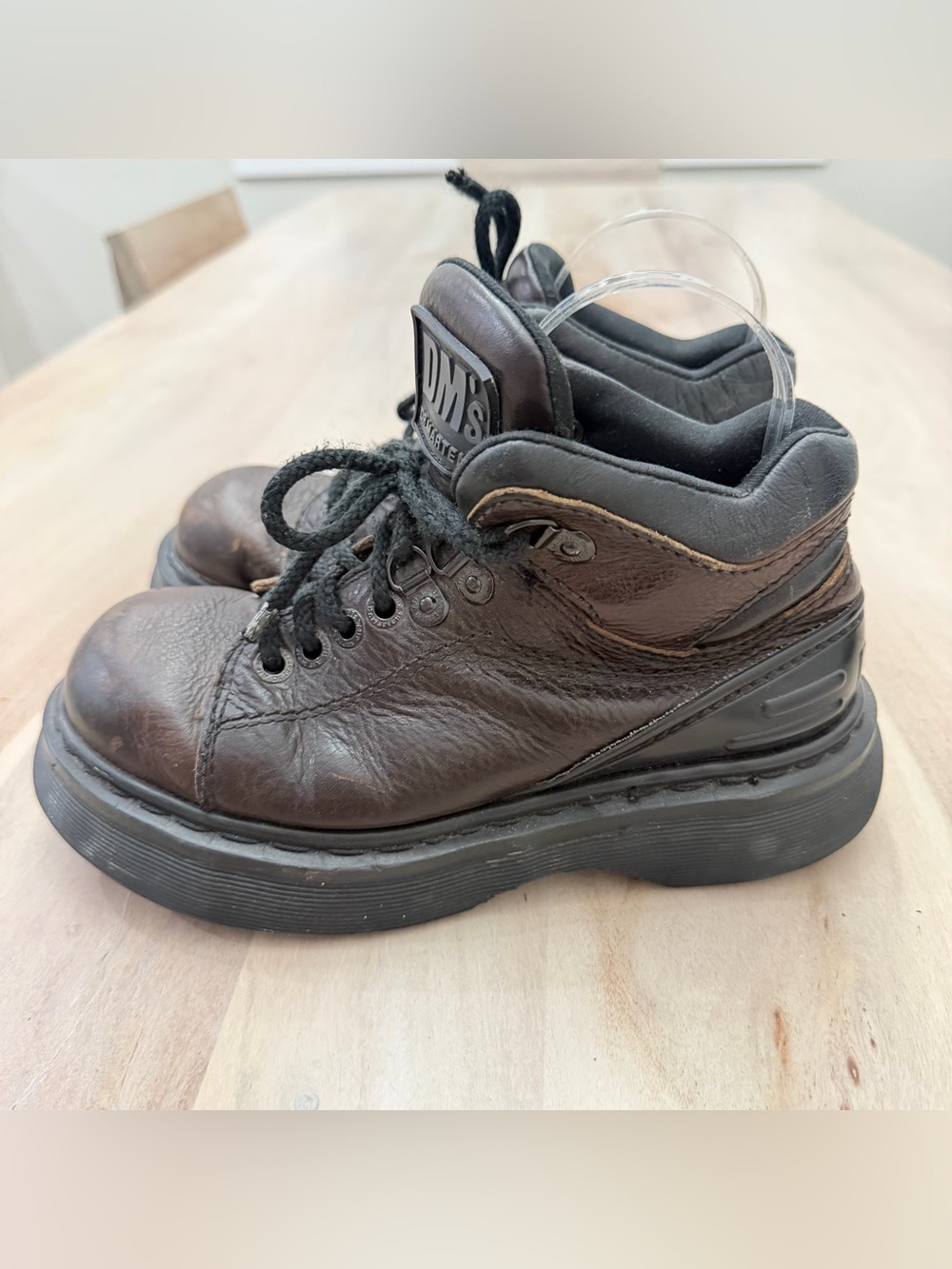 Vintage Dr. Martens 90s Y2K Chunky Boots Unisex UK 6 Brown Leather